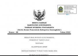 PERATURAN BUPATI GUNUNGKIDUL TENTANG KLASIFIKASI ARSIP